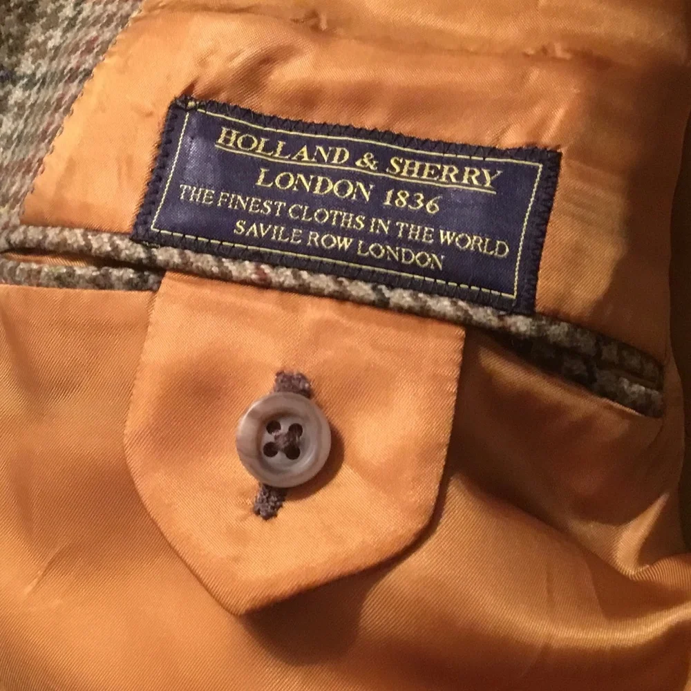 Bespoke Holland and Sherry, Savile Row, Houndstooth Wool Sport Coat - Picture 2 of 16